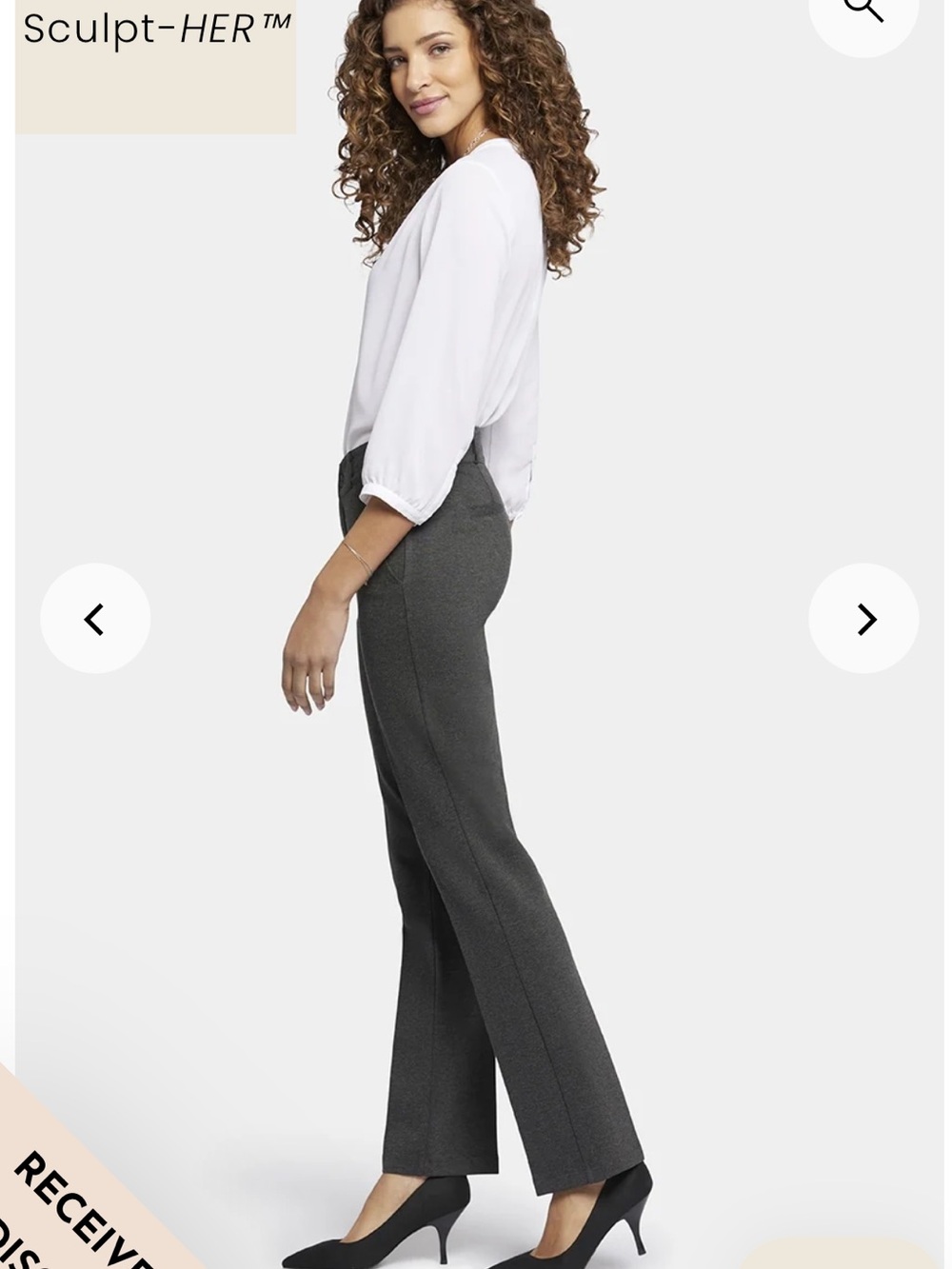 NWT! NYDJ Classic Straight-Leg Dress Pants in Charcoal Heathered Gray, size 00P